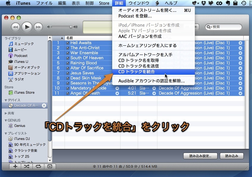 itunes 曲 を まとめる